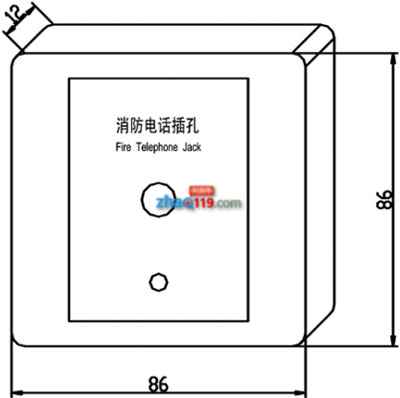 HY2714D多线消防电话插孔结构尺寸图